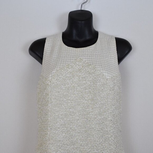 Theyskens' Theory Dystie Feckle Mini Dress 4 Ivory Boucle Tweed Fit And Flare - Picture 6 of 15